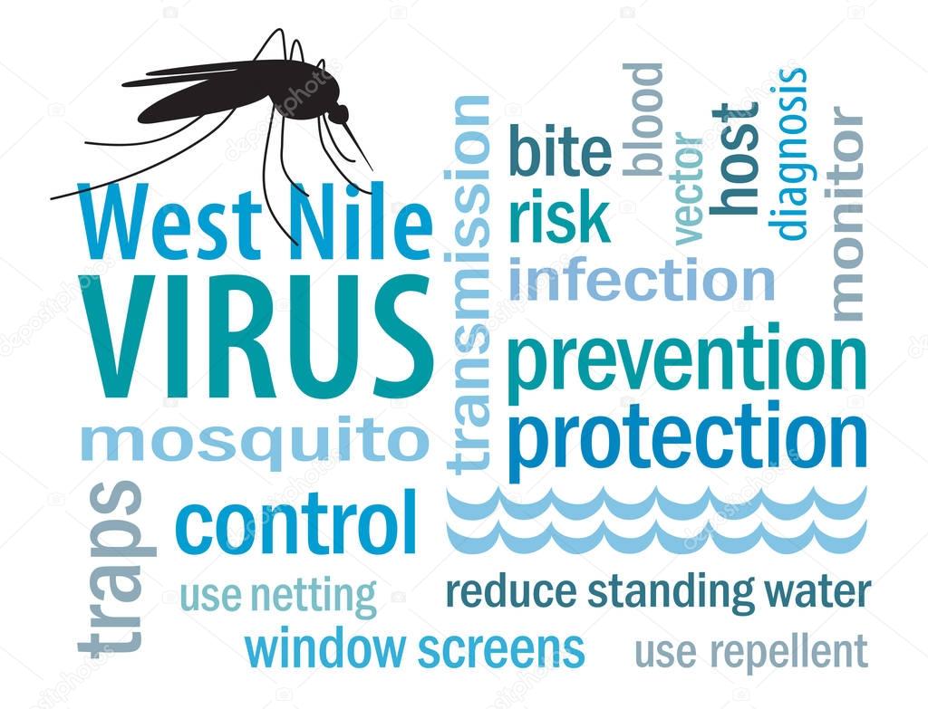 West Nile Virus Word Cloud, Mosquito, Standing Water