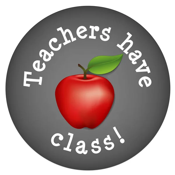 Gli insegnanti hanno lezione! Grande mela rossa — Vettoriale Stock