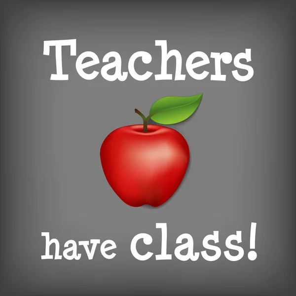 ¡Los profesores tienen clase! Manzana roja grande — Vector de stock