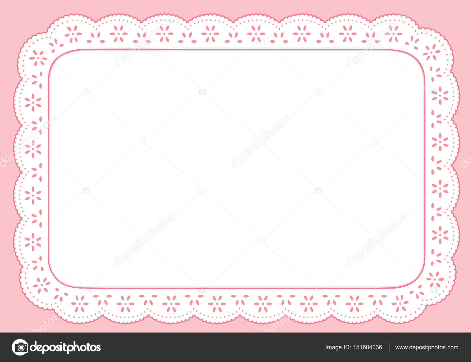 Place Mat Pastel Pink Eyelet Lace Embroidery Stock Vector