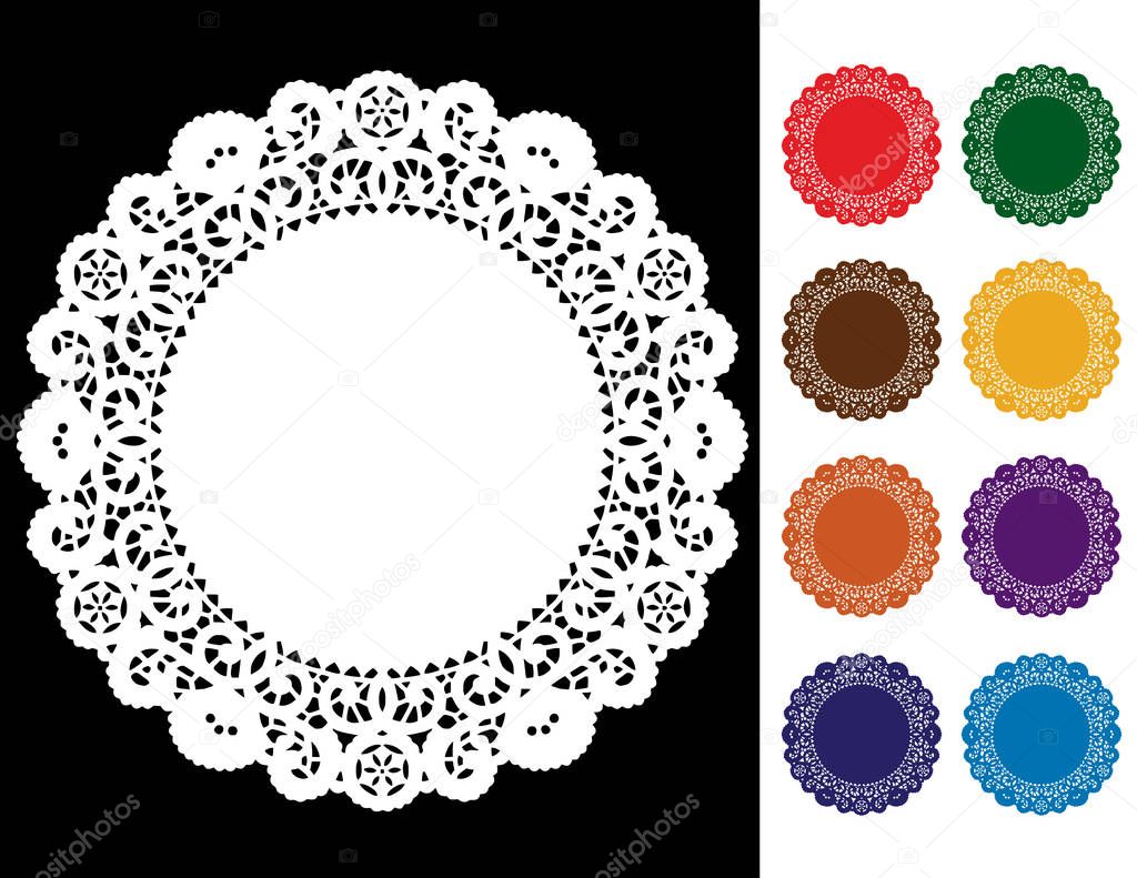 Lace Doily Place Mats, Jewel Tones