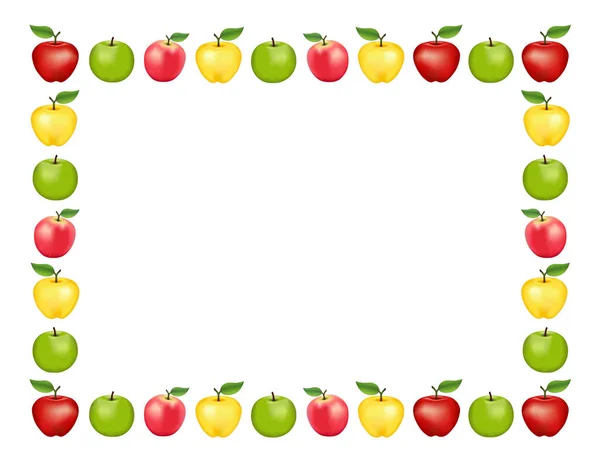 Apple Frame, Белый фон — стоковый вектор