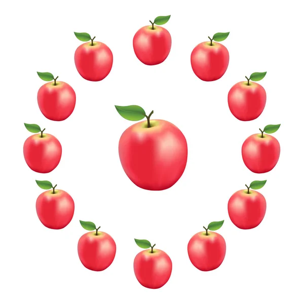 Roda de maçã, variedade rosa —  Vetores de Stock