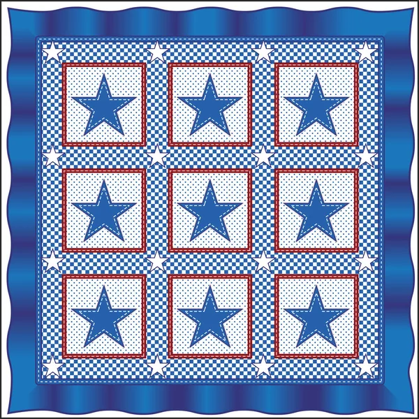 星条旗アメリカのキルト — ストックベクタ