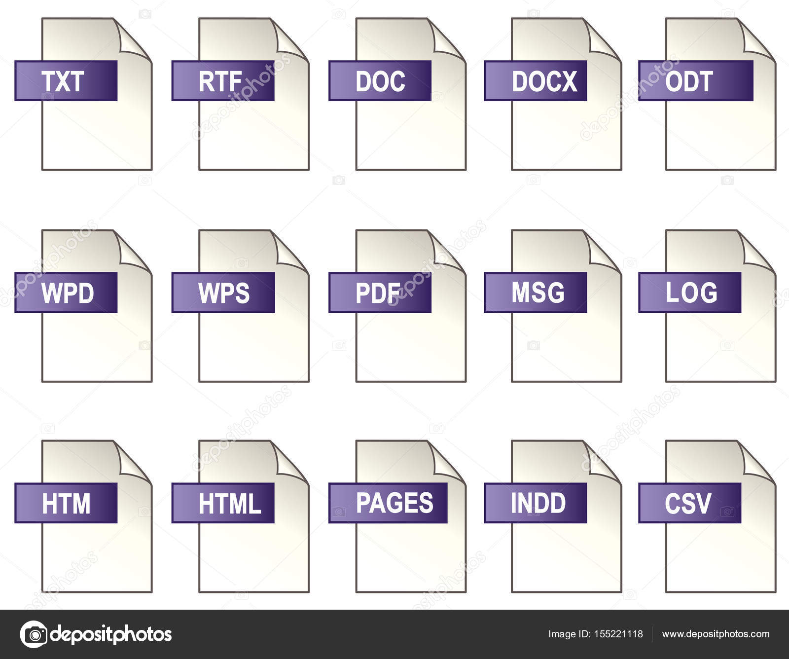 Iconos de formato de archivo de texto digital — Archivo