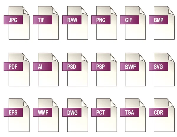 Digital Graphics File Format Icons — Stock Illustration Digital Graphics File Format Icons Stock Vector