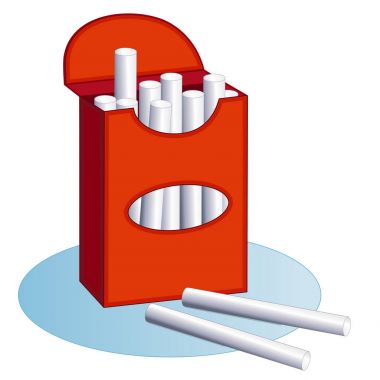 Okula geri için tebeşir kutusu