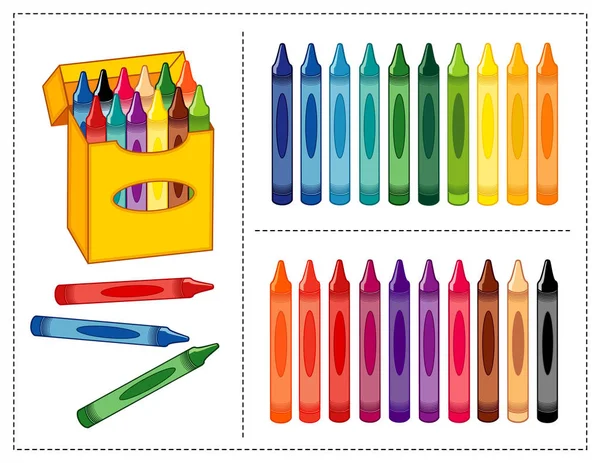 Caixa de lápis de cera, 20 cores —  Vetores de Stock