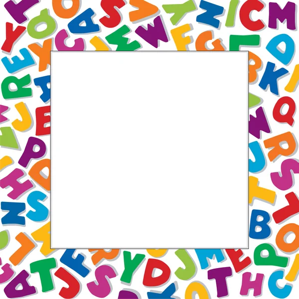 Cadre photo alphabet, fond blanc, carré — Image vectorielle