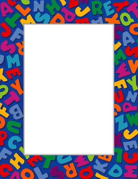 Cadre photo alphabet, fond bleu — Image vectorielle
