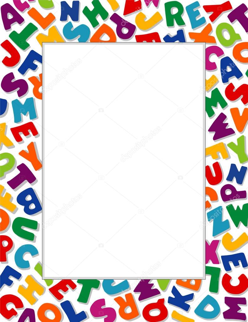 Alphabet Picture Frame, White Background