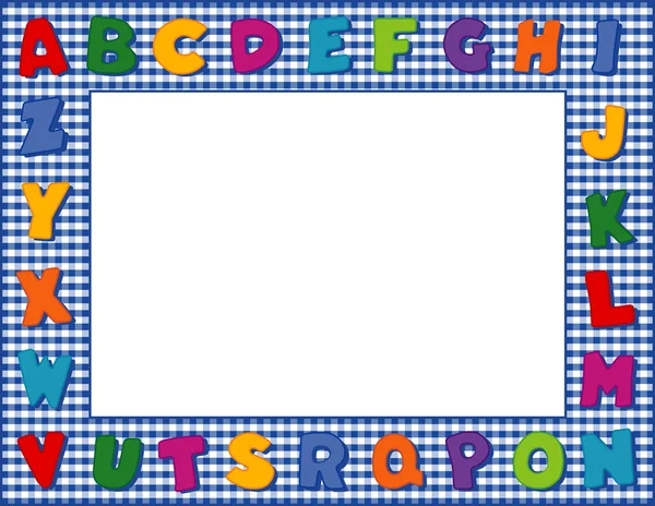 Alfabe çerçeve, mavi şemsiye 