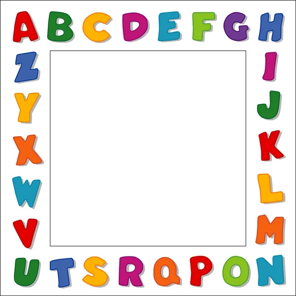 Cadre alphabet, Couleurs primaires — Image vectorielle