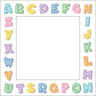 Kreş alfabe çerçeve, Pastel lekeli