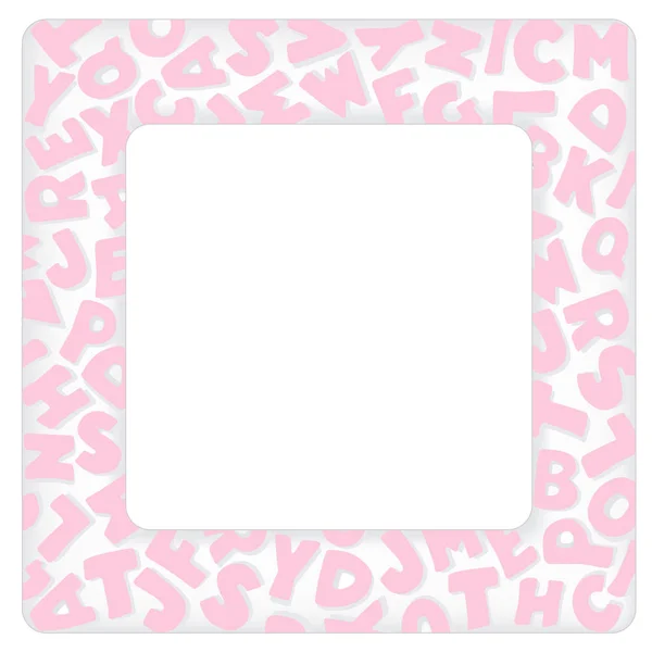 Nursery Alphabet Frame, Baby Pink Pastel — Stock Vector