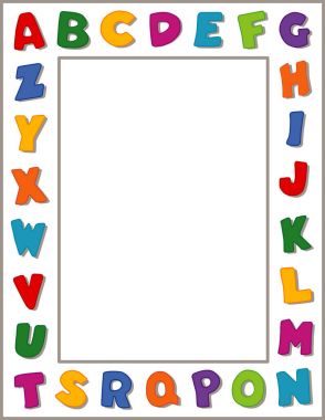 Alfabe resim çerçevesi kopya alanı ile