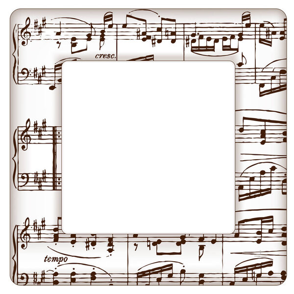 Music Notes Picture Frame, Treble Clef
