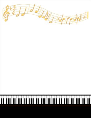 Müzik eğlence Poster çerçevesi, altın melodi