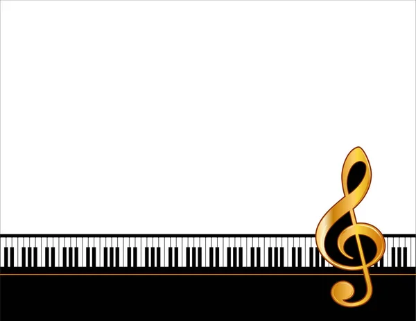 Música Entretenimiento Cartel Marco, Teclado de piano, Treble Clef — Vector de stock