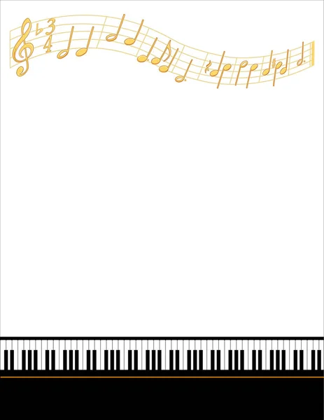 Musique Divertissement Poster Frame, Golden Melody — Image vectorielle