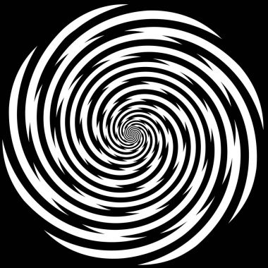 Hipnoz soyut sarmal tasarım deseni, pürüzlü kenar, siyah arka plan