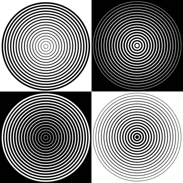 Spirálové vzory, abstraktní umění černobílé vzory — Stockový vektor
