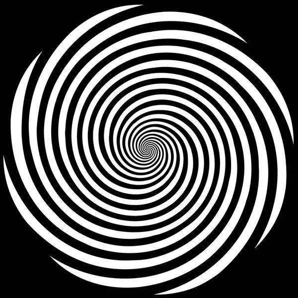 催眠抽象螺旋设计模式，黑色背景 — 图库矢量图片