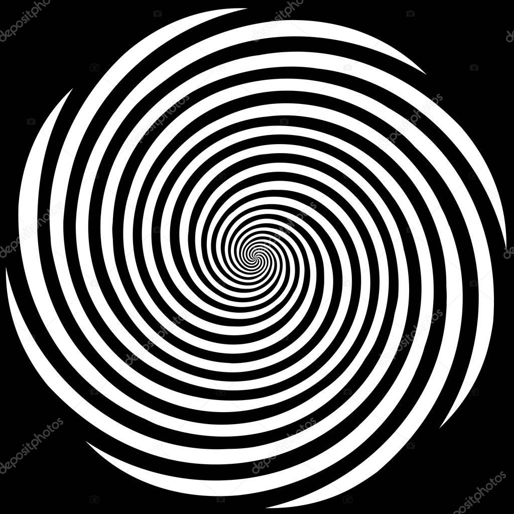Hypnosis Abstract Spiral Design Pattern, Black Background