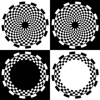 Dartboard Spiral Design Patterns and Frames, Checkerboard clipart