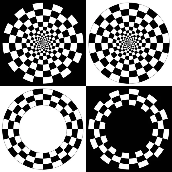 Spiral designmönster och ramar, schackrutiga — Stock vektor