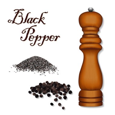 Karabiber, ahşap biber Mill, baharat değirmeni