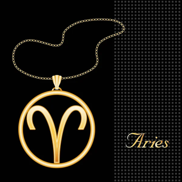 Aries Horóscopo Joyería Colgante Colgante — Vector de stock