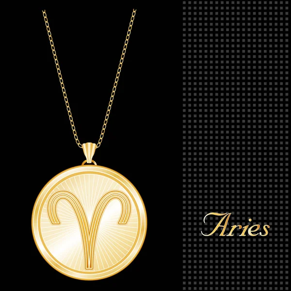Baran Horoskop Biżuteria Naszyjnik Medalionu — Wektor stockowy