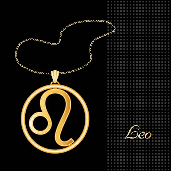 Leo horoskop Biżuteria Naszyjnik wisiorek — Wektor stockowy