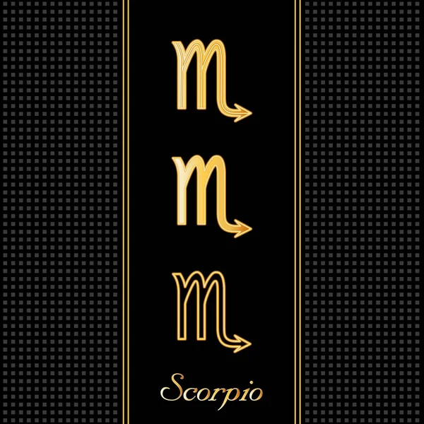Символы золотого гороскопа Скорпиона — стоковый вектор