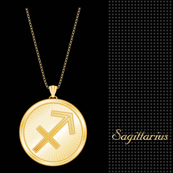 Skytten horoskop smycken halsband medaljong — Stock vektor