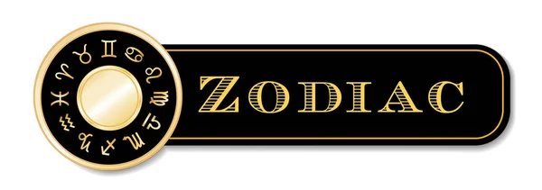 Zodiac Banner, ωροσκόπιο, αστρολογία σύμβολα — Διανυσματικό Αρχείο