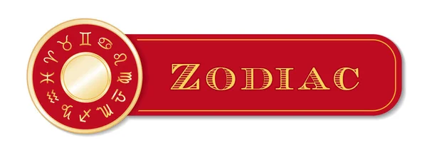 Banner del Zodíaco, Horóscopo, Símbolos de Astrología — Archivo Imágenes Vectoriales