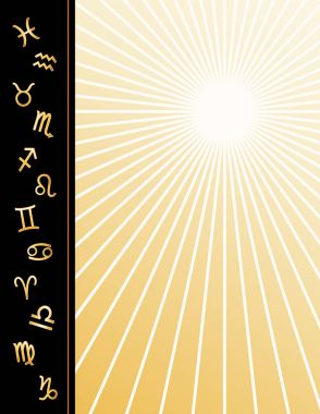 Burç Poster, on iki altın Astroloji Paz Üye sembolleri