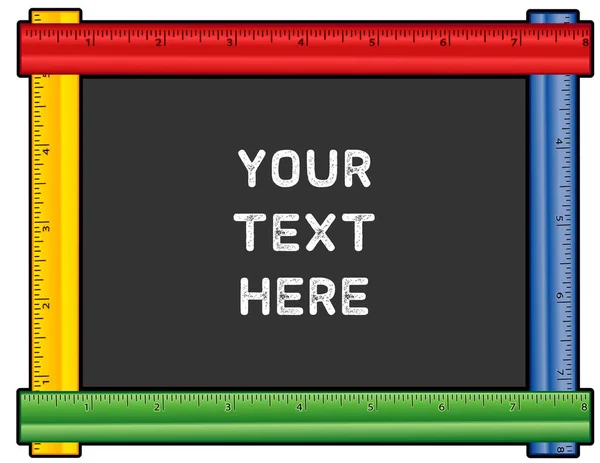 黒板定規フレーム コピー スペース付き — ストックベクタ
