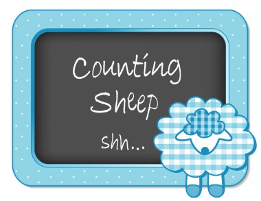 Bebek kuzu kreş ilan panosu, koyun sayma