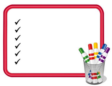 Beyaz Tahta'yı kontrol listesi Marker Kalem Resepsiyon Organizer'daki, kopya alanı ile