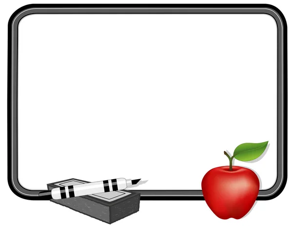 Tableau blanc, Big Red Apple, Espace de copie — Image vectorielle