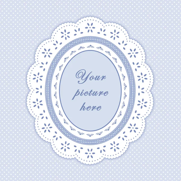 Dantel deliği bardak altlığı peçete resim çerçevesi, Pastel mavi Polka Dot arka plan