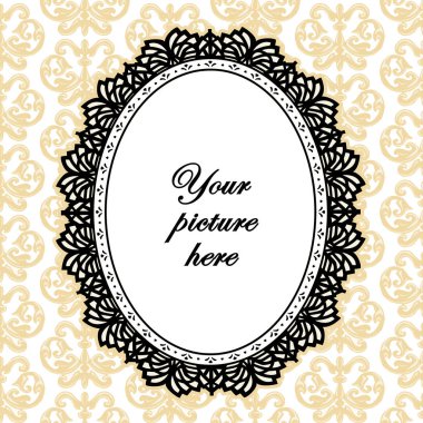 Vintage dantel bardak altlığı peçete resim çerçevesi, Şam arka plan 