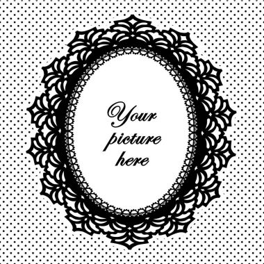 Dantel bardak altlığı peçete resim çerçevesi, Polka Dot arka plan