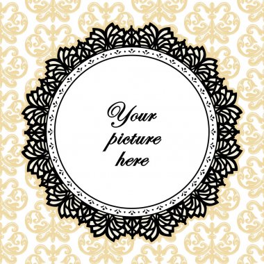 Vintage dantel bardak altlığı peçete resim çerçevesi, Şam arka plan