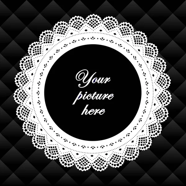 Dantel bardak altlığı peçete Vintage resim çerçevesi kapitone arka plan üzerinde 