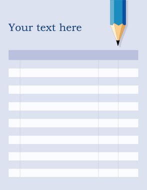 Fatura formu denetim listesi, boşlukları, mavi arka plan dolgu