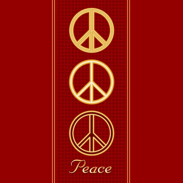 Σύμβολα της ειρήνης, χαραγμένο, ανάγλυφο χρυσό — Διανυσματικό Αρχείο